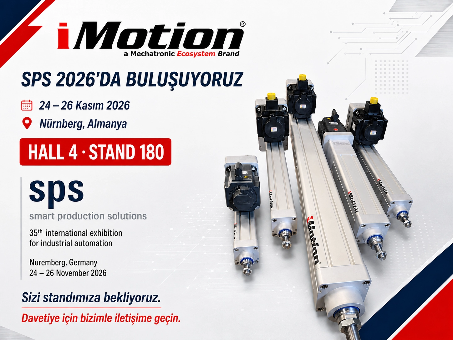 iMotion SPS 2026 — 24–26 Kasım 2026, Nürnberg, Hall 4 Stand 180